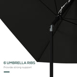 Polyester Tilting Parasol Umbrella 290cm Width x 205cm Depth - Velmora