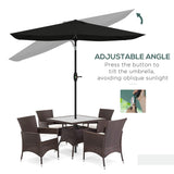Polyester Tilting Parasol Umbrella 290cm Width x 205cm Depth - Velmora