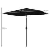 Polyester Tilting Parasol Umbrella 290cm Width x 205cm Depth - Velmora