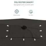 Polyester Tilting Parasol Umbrella 290cm Width x 205cm Depth - Velmora
