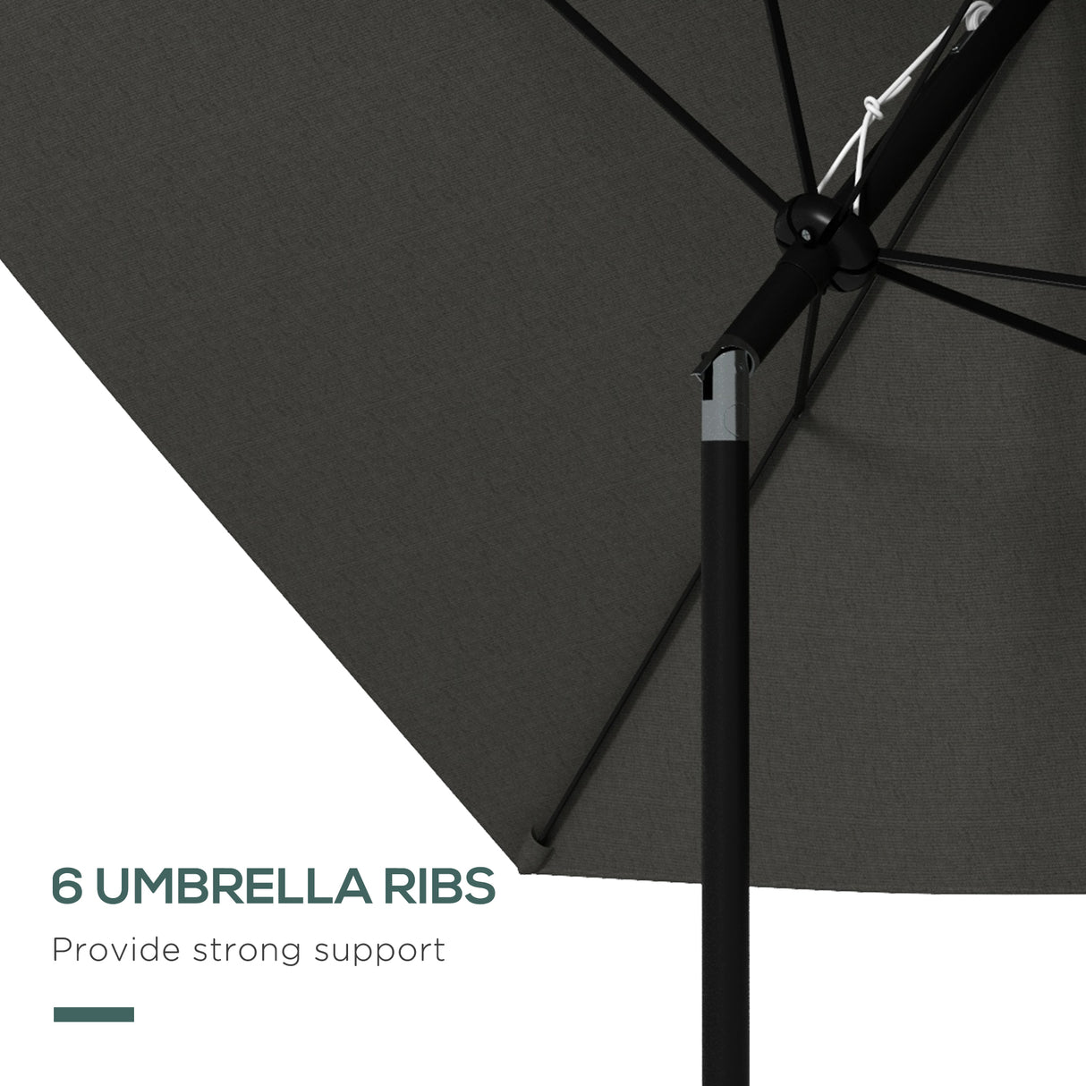 Polyester Tilting Parasol Umbrella 290cm Width x 205cm Depth - Velmora