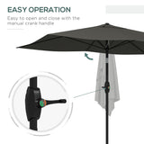 Polyester Tilting Parasol Umbrella 290cm Width x 205cm Depth - Velmora