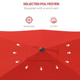Polyester Tilting Parasol Umbrella 290cm Width x 205cm Depth - Velmora