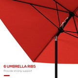 Polyester Tilting Parasol Umbrella 290cm Width x 205cm Depth - Velmora