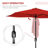Polyester Tilting Parasol Umbrella 290cm Width x 205cm Depth - Velmora