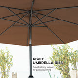 Polyester Tilting Parasol Umbrella 295cm Diameter - Velmora
