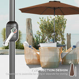 Polyester Tilting Parasol Umbrella 295cm Diameter - Velmora
