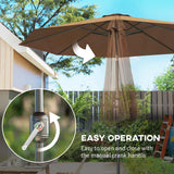 Polyester Tilting Parasol Umbrella 295cm Diameter - Velmora