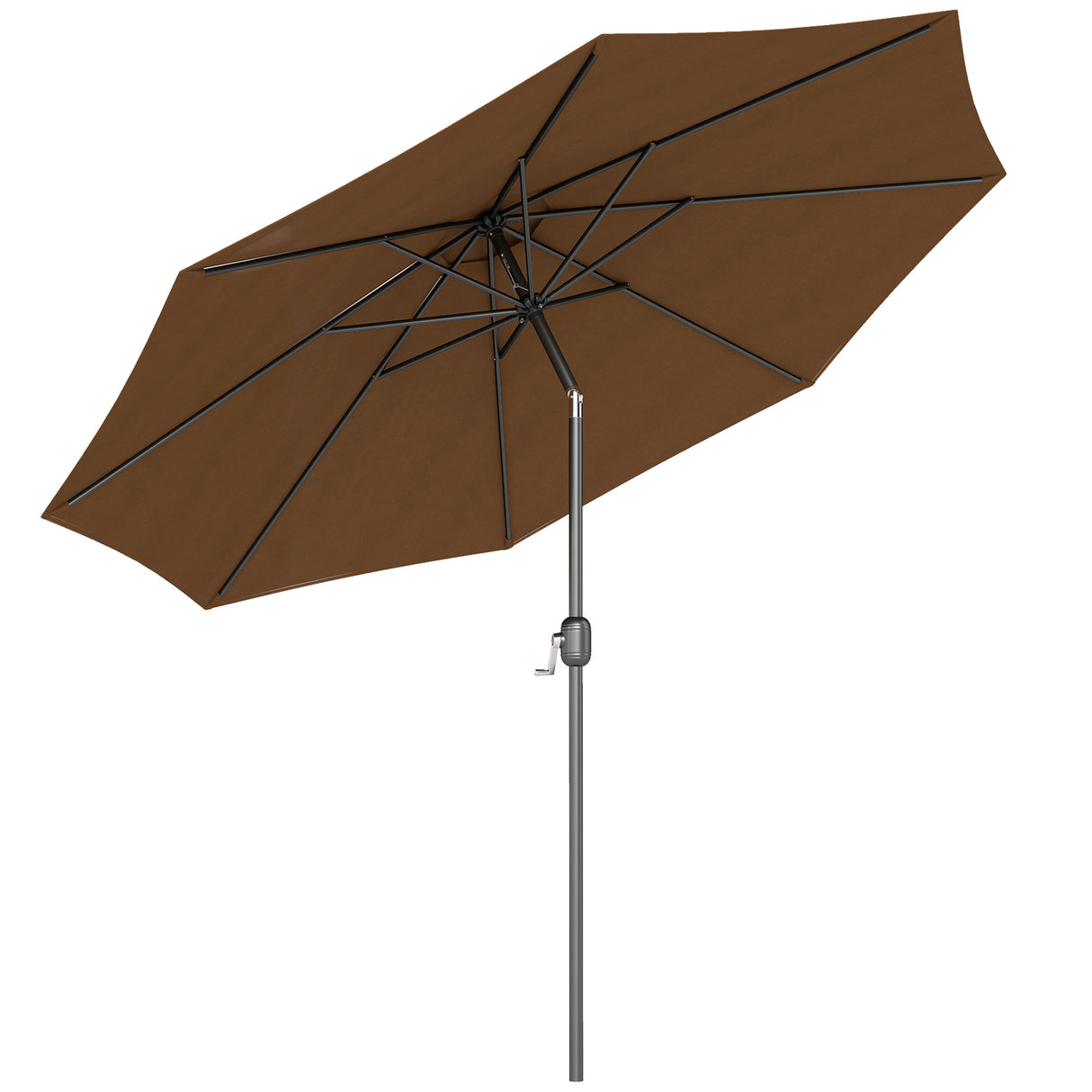 Polyester Tilting Parasol Umbrella 295cm Diameter - Velmora