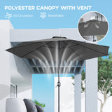 Polyester Tilting Parasol Umbrella 295cm Diameter - Velmora