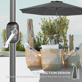 Polyester Tilting Parasol Umbrella 295cm Diameter - Velmora