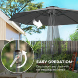 Polyester Tilting Parasol Umbrella 295cm Diameter - Velmora