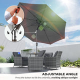 Polyester Tilting Parasol Umbrella 295cm Diameter - Velmora