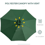 Polyester Tilting Parasol Umbrella 295cm Diameter - Velmora