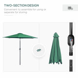 Polyester Tilting Parasol Umbrella 295cm Diameter - Velmora