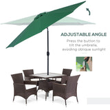 Polyester Tilting Parasol Umbrella 295cm Diameter - Velmora