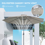 Polyester Tilting Parasol Umbrella 295cm Diameter - Velmora