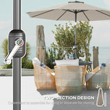 Polyester Tilting Parasol Umbrella 295cm Diameter - Velmora