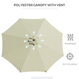 Polyester Tilting Parasol Umbrella 295cm Diameter - Velmora