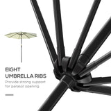 Polyester Tilting Parasol Umbrella 295cm Diameter - Velmora