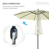 Polyester Tilting Parasol Umbrella 295cm Diameter - Velmora