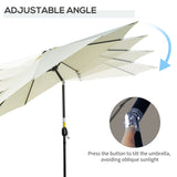 Polyester Tilting Parasol Umbrella 295cm Diameter - Velmora
