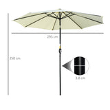 Polyester Tilting Parasol Umbrella 295cm Diameter - Velmora