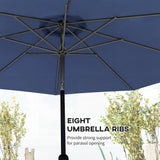 Polyester Tilting Parasol Umbrella 295cm Diameter - Velmora