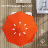 Polyester Tilting Parasol Umbrella 295cm Diameter - Velmora