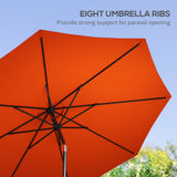 Polyester Tilting Parasol Umbrella 295cm Diameter - Velmora