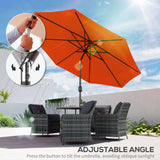 Polyester Tilting Parasol Umbrella 295cm Diameter - Velmora
