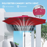 Polyester Tilting Parasol Umbrella 295cm Diameter - Velmora