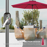 Polyester Tilting Parasol Umbrella 295cm Diameter - Velmora