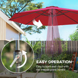 Polyester Tilting Parasol Umbrella 295cm Diameter - Velmora