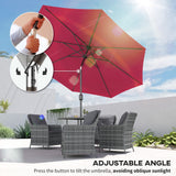 Polyester Tilting Parasol Umbrella 295cm Diameter - Velmora