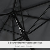 Polyester Tilting Parasol Umbrella 295cm Width x 195cm Depth - Velmora