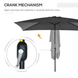 Polyester Tilting Parasol Umbrella 295cm Width x 195cm Depth - Velmora