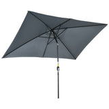 Polyester Tilting Parasol Umbrella 295cm Width x 195cm Depth - Velmora