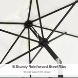 Polyester Tilting Parasol Umbrella 295cm Width x 195cm Depth - Velmora