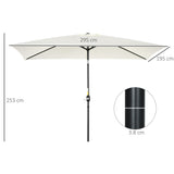 Polyester Tilting Parasol Umbrella 295cm Width x 195cm Depth - Velmora