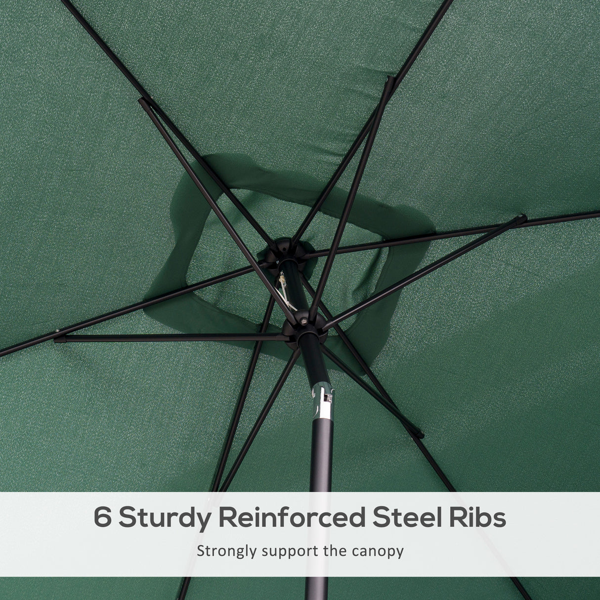 Polyester Tilting Parasol Umbrella 295cm Width x 195cm Depth - Velmora