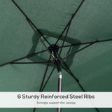 Polyester Tilting Parasol Umbrella 295cm Width x 195cm Depth - Velmora