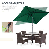Polyester Tilting Parasol Umbrella 295cm Width x 195cm Depth - Velmora