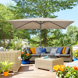 Polyester Tilting Parasol Umbrella 295cm Width x 195cm Depth - Velmora