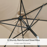 Polyester Tilting Parasol Umbrella 295cm Width x 195cm Depth - Velmora