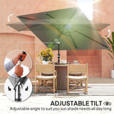 Polyester Tilting Parasol Umbrella 295cm Width x 195cm Depth - Velmora