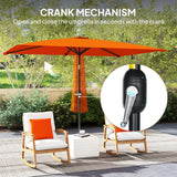 Polyester Tilting Parasol Umbrella 295cm Width x 195cm Depth - Velmora