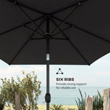 Polyester Tilting Parasol Umbrella 300cm Width x 200cm Depth - Velmora