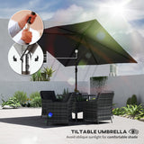 Polyester Tilting Parasol Umbrella 300cm Width x 200cm Depth - Velmora