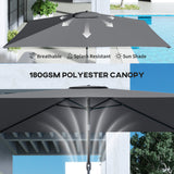 Polyester Tilting Parasol Umbrella 300cm Width x 200cm Depth - Velmora